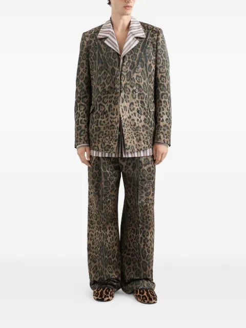 Dolce & Gabbana leopard-print double-breasted jacket