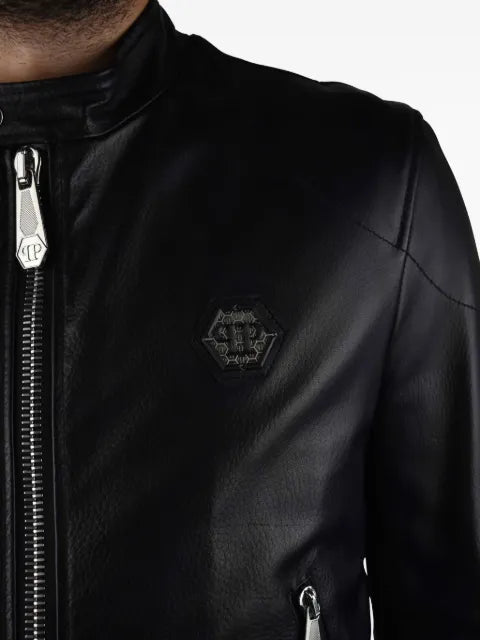 Philipp Plein zip fastening biker jacket