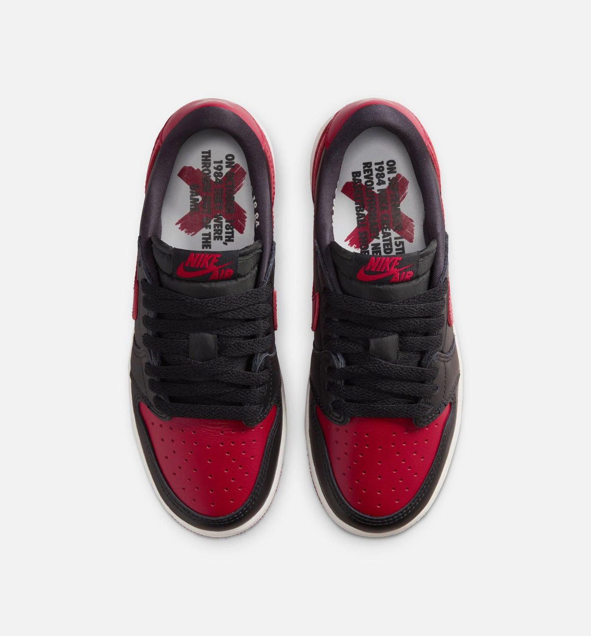 Air Jordan 1 Retro Low OG Banned Grade School Lifestyle Shoes - Black/Varsity Red/Summit White