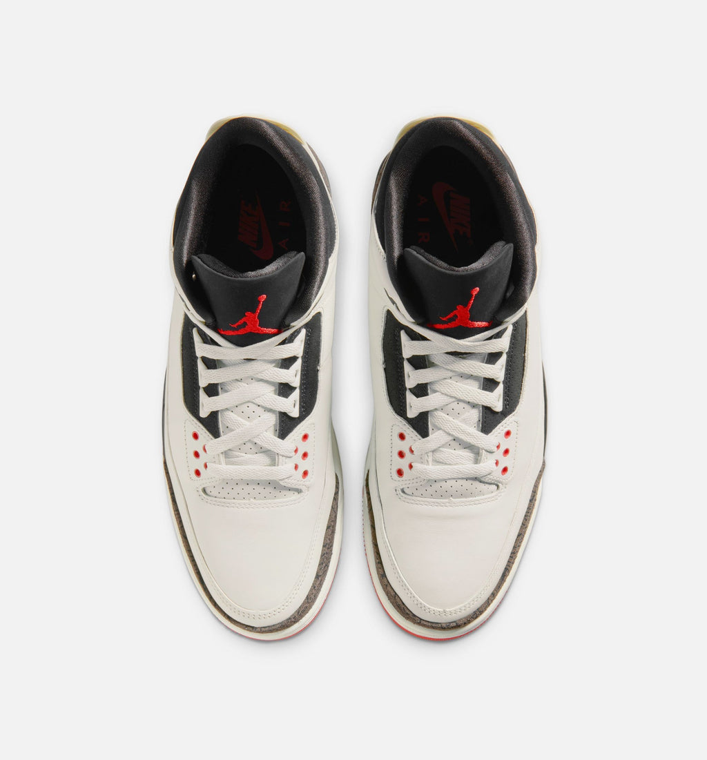 Air Jordan 3 Retro Men's Lifestyle Shoes | Sail / Black / University Red / Pale Ivory