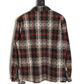 Floral Plaid Button-Up Shirt with Cross Detail