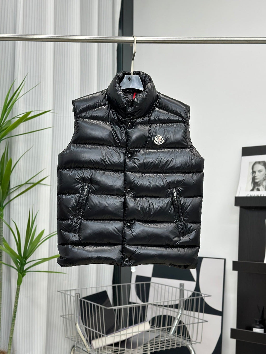 Moncler Black Glossy Down Vest