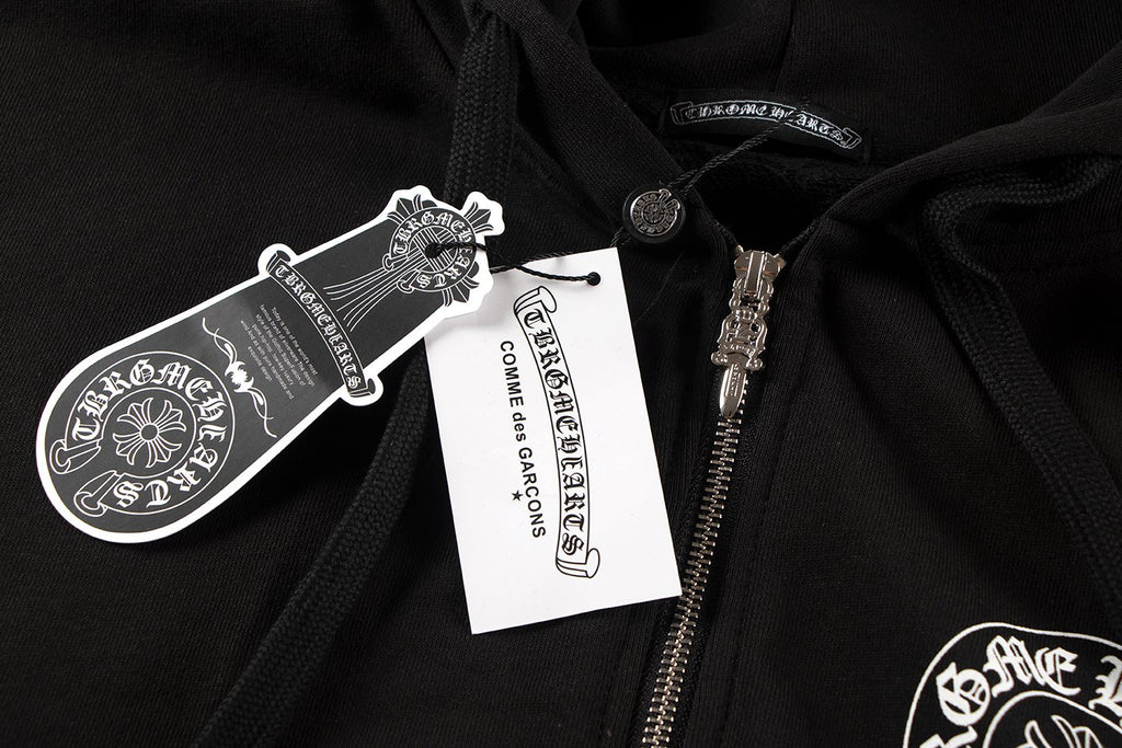 Chrome Hearts Rainbow Horseshoe Graphic Zip-Up Hoodie