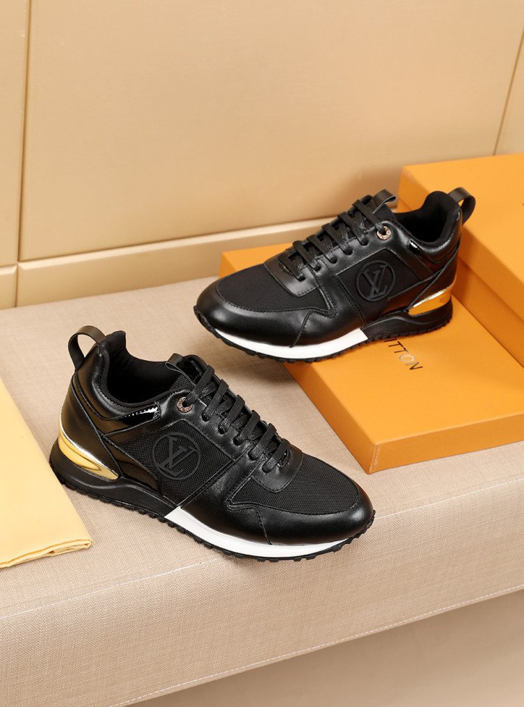 Louis Vuitton Black Gold Accent Sneakers