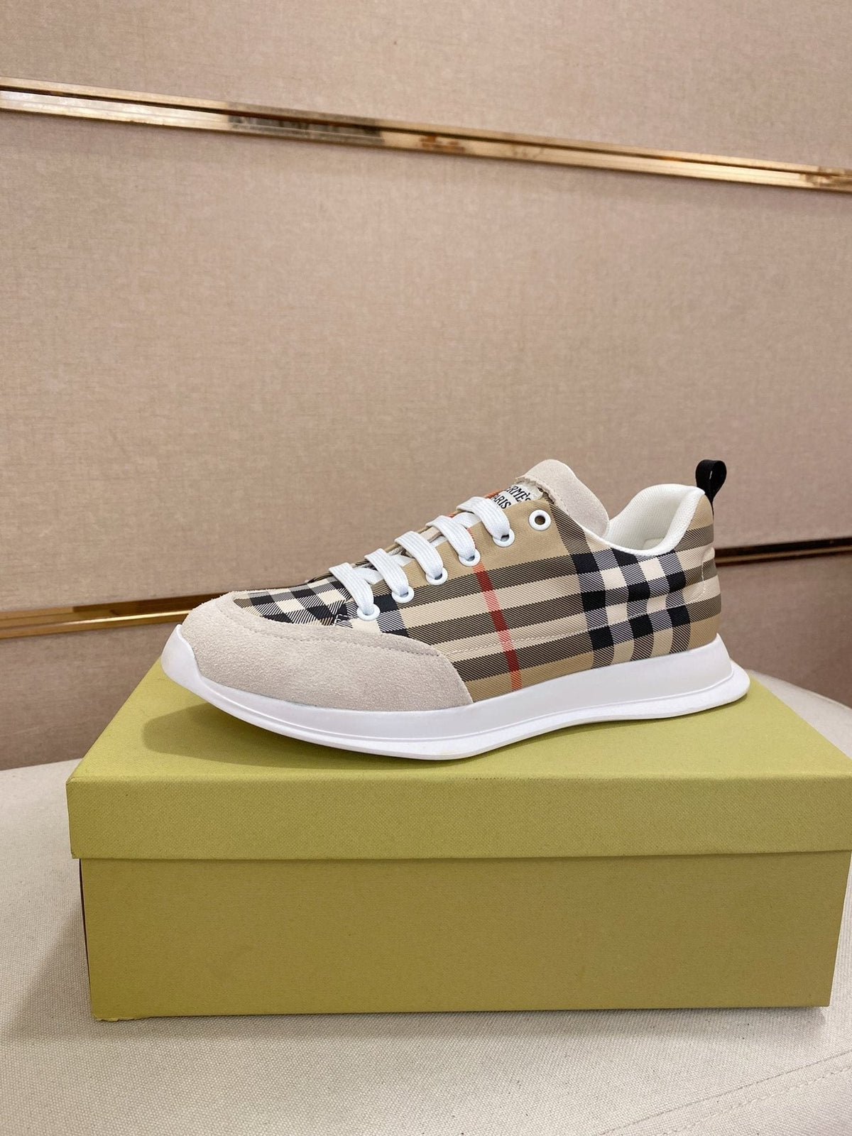 Hermès Plaid Low-Top Sneakers