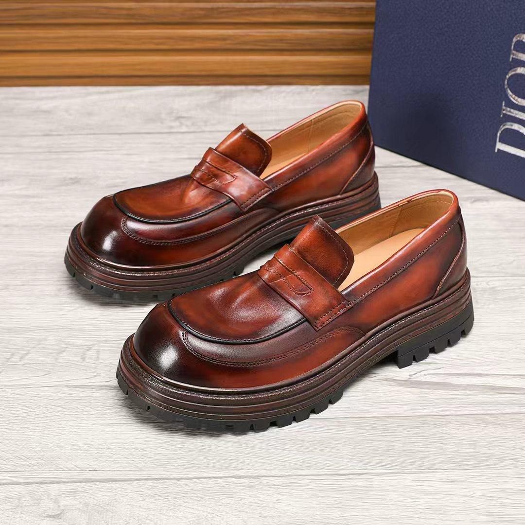 Dior Leather Moc-Toe Loafers - Leather Upper And Lining