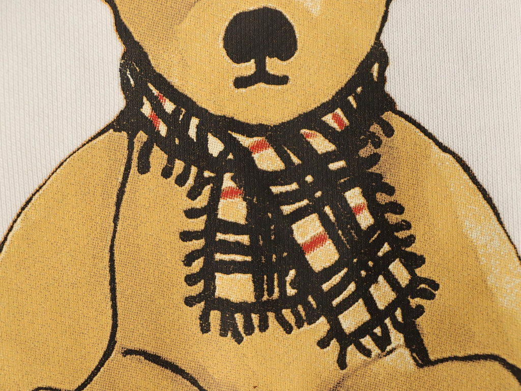 Burberry Teddy Bear Lettering Crewneck Sweatshirt - Cream